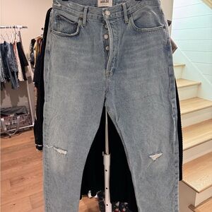 Agolde Light Blue Distressed Women Jeans